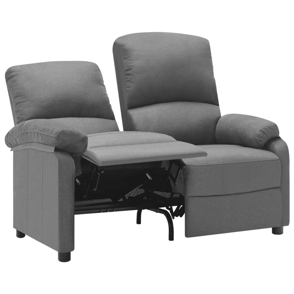 2-Sitzer-Sofa Verstellbar Hellgrau Stoff 