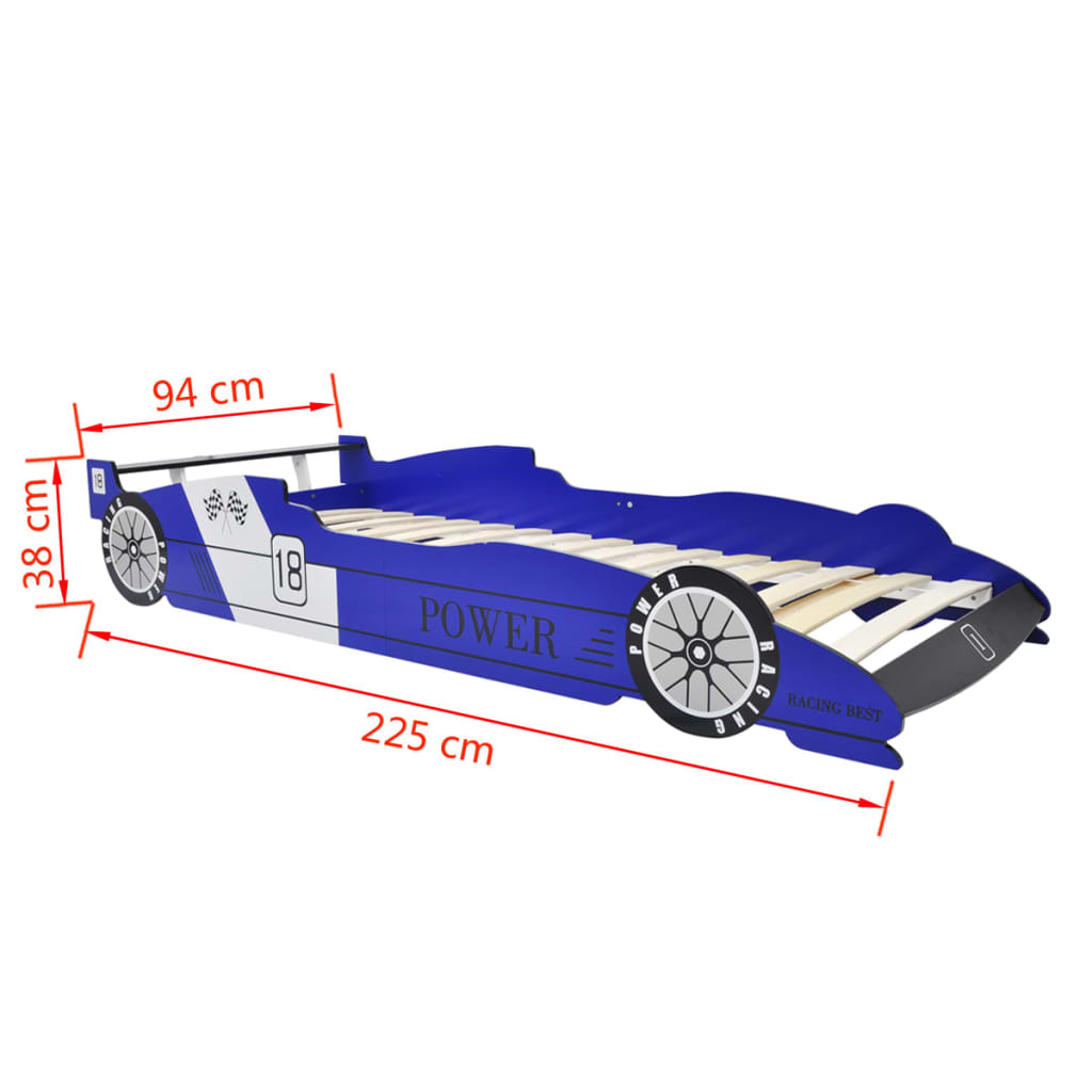 Children’s Race Car Bed 90x200 cm Blue