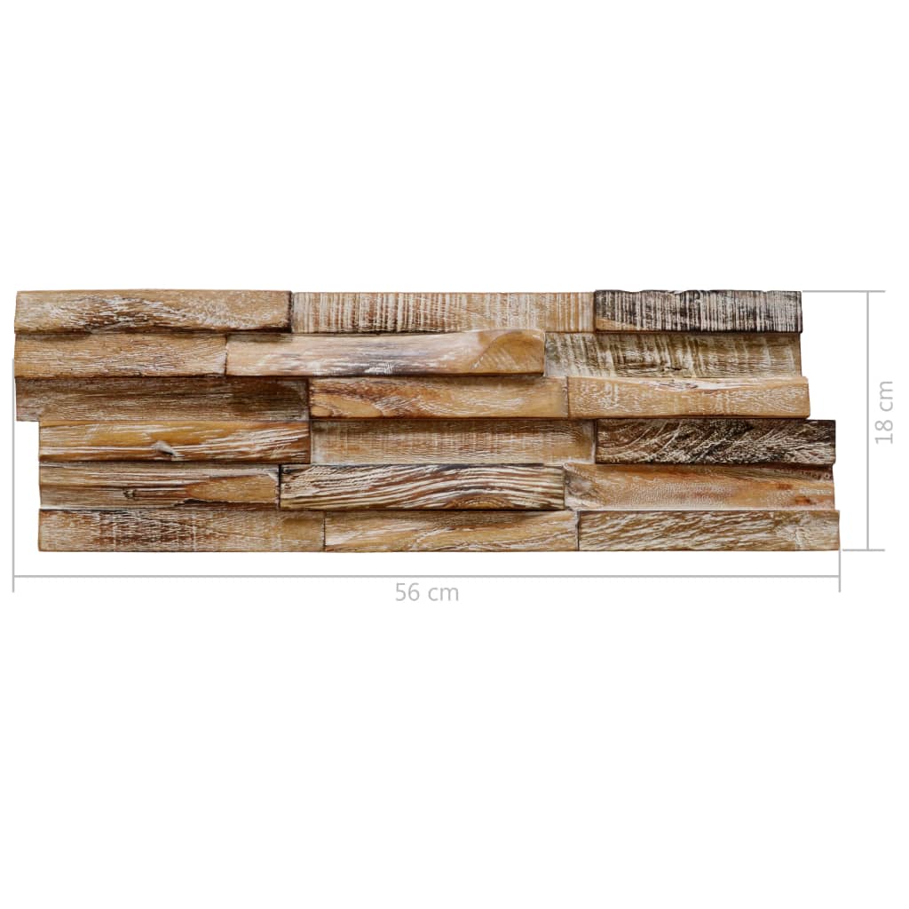 3D Wall Cladding Panels 10 pcs 1.01 m² Solid Teak Wood