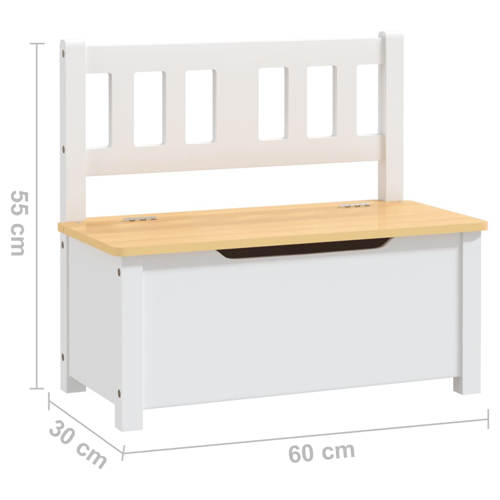 4-tlg. Kinder-Sitzgruppe Weiss und Beige MDF