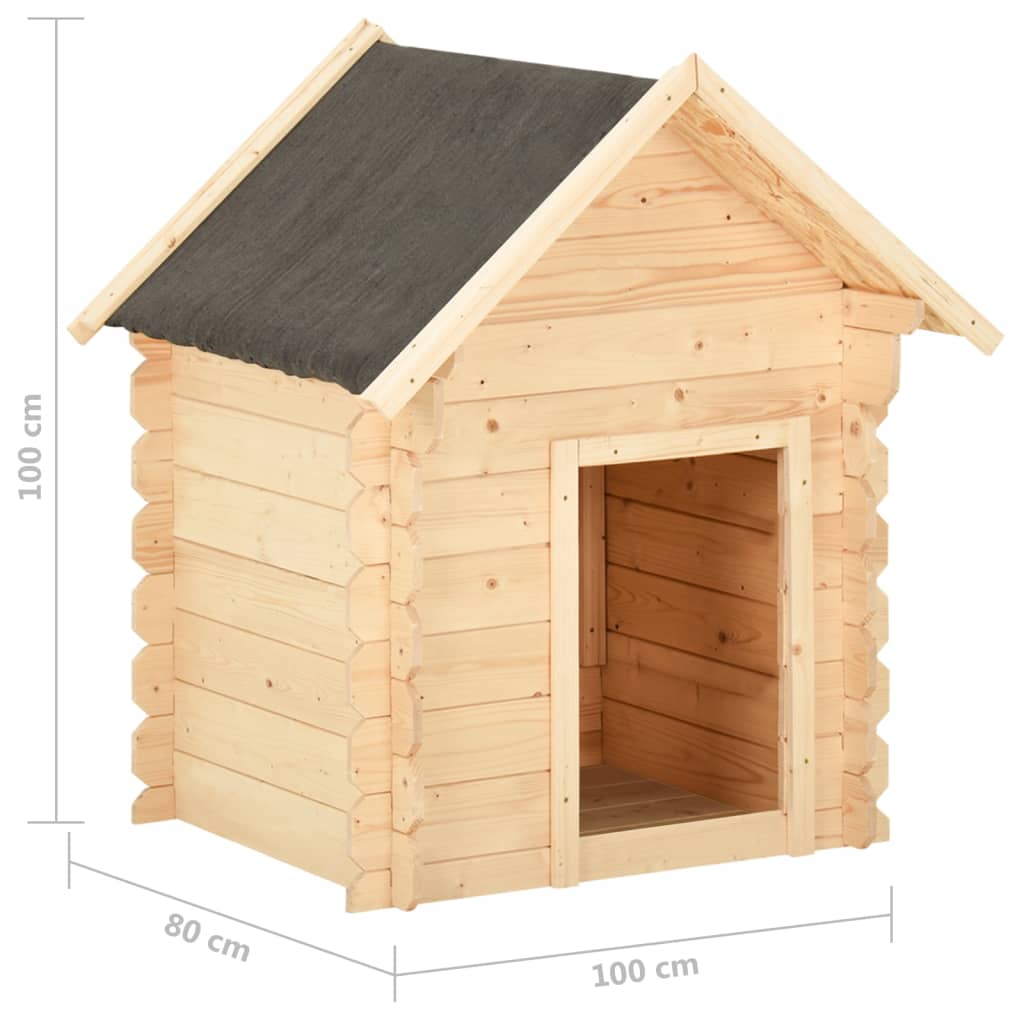 Dog House 100x80x100 cm Solid Pine Wood 14 mm