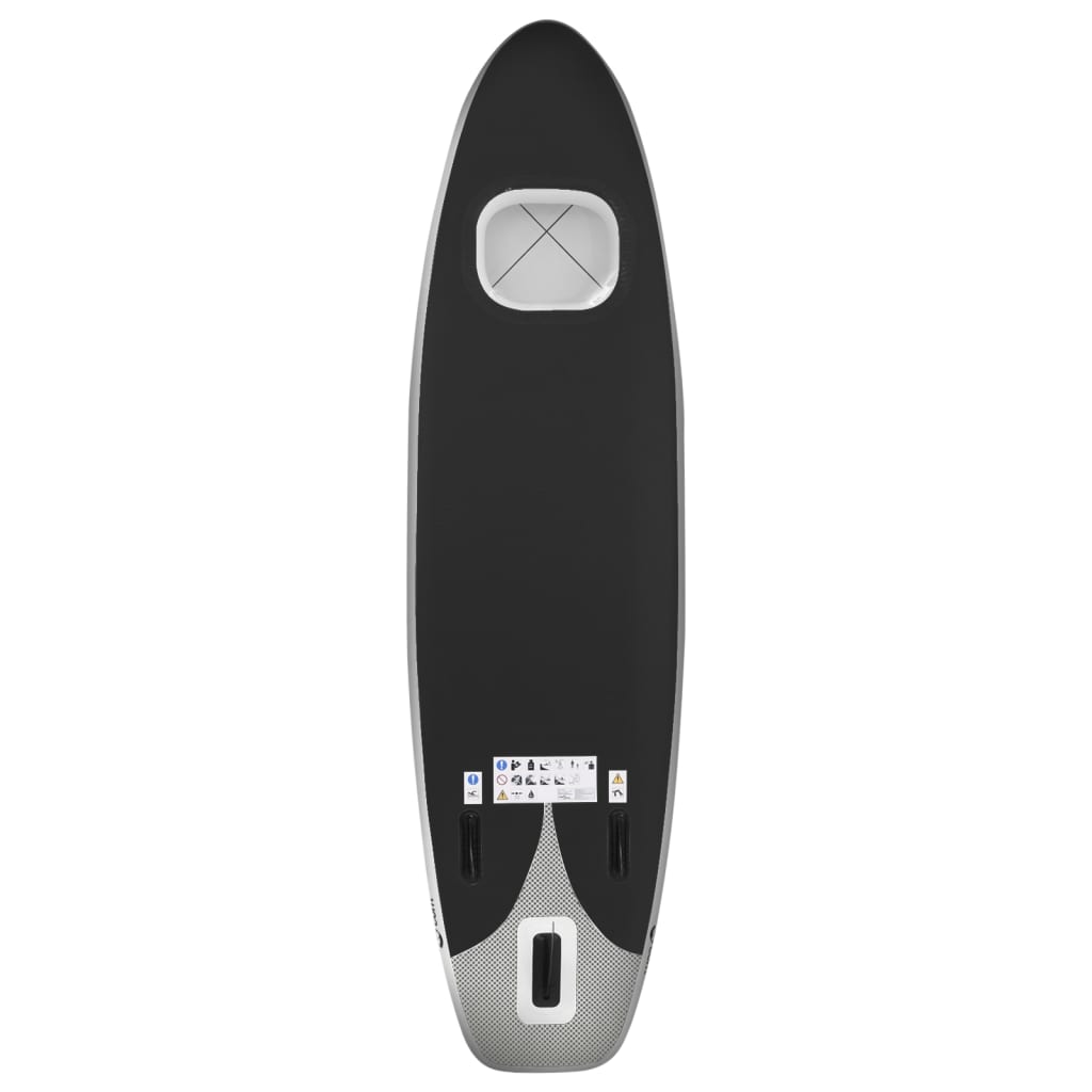 Inflatable Stand Up Paddle Board Set Black 300x76x10 cm