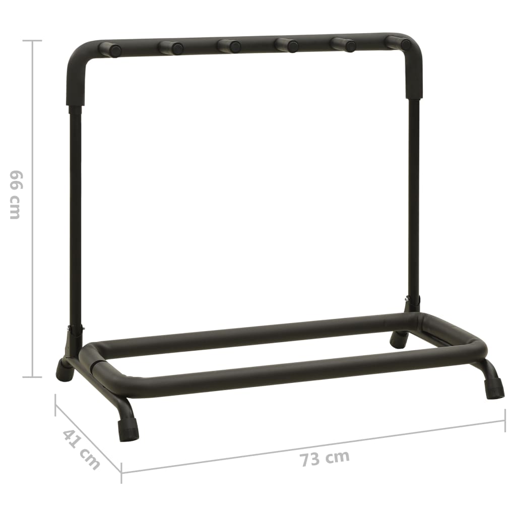 Guitar Stand 5 Sections Black Steel