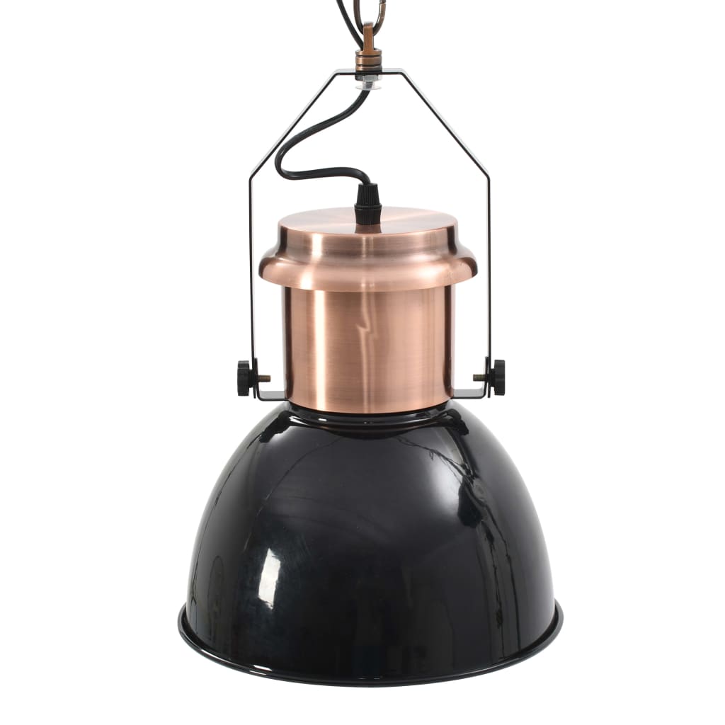 Ceiling Lamp 2 pcs Black Round E27