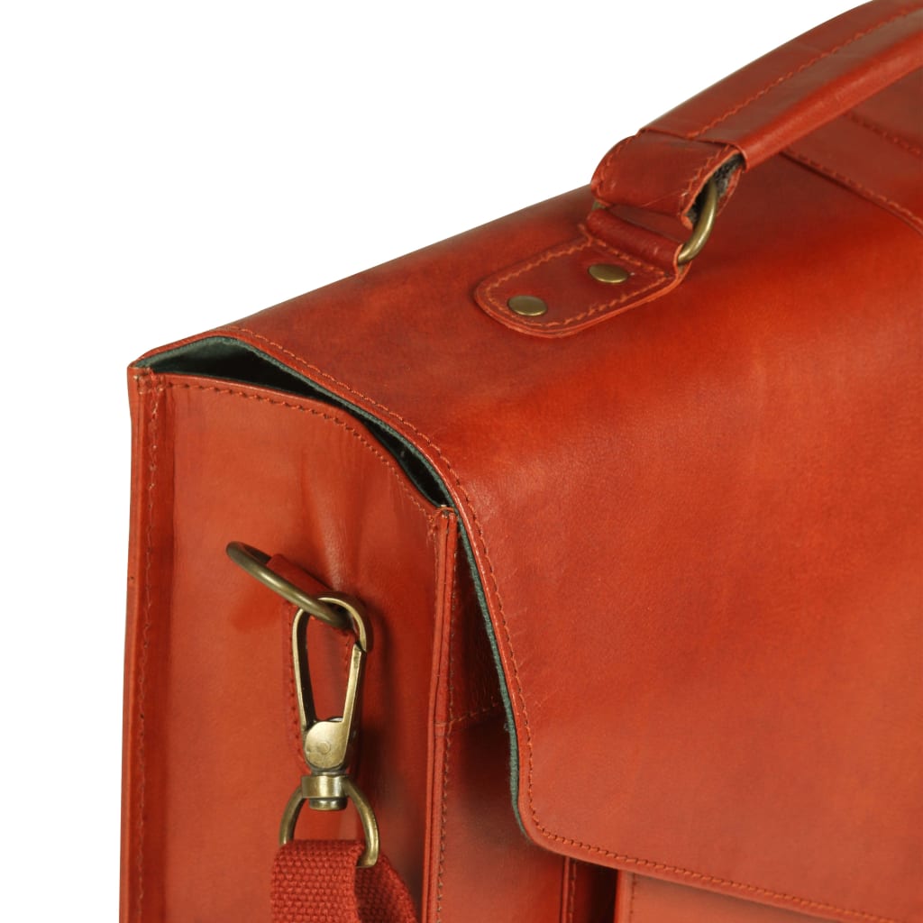 Briefcase Real Leather Tan