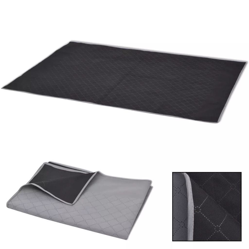 Picknickdecke Grau und Schwarz 100x150 cm