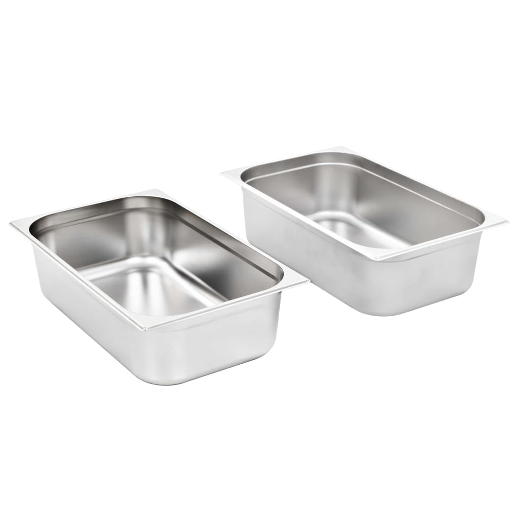 Gastronorm Containers 2 pcs GN 1/1 150 mm Stainless Steel