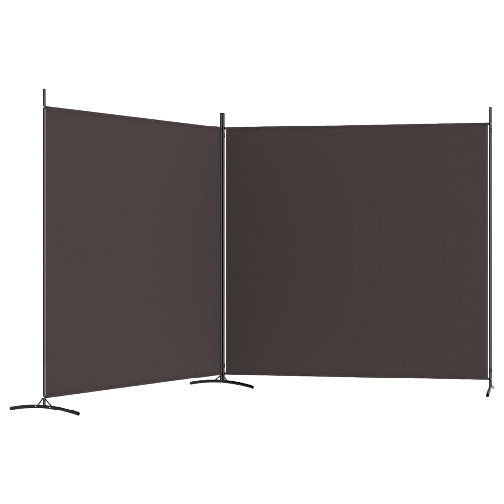 2-Panel Room Divider Brown 348x180 cm Fabric
