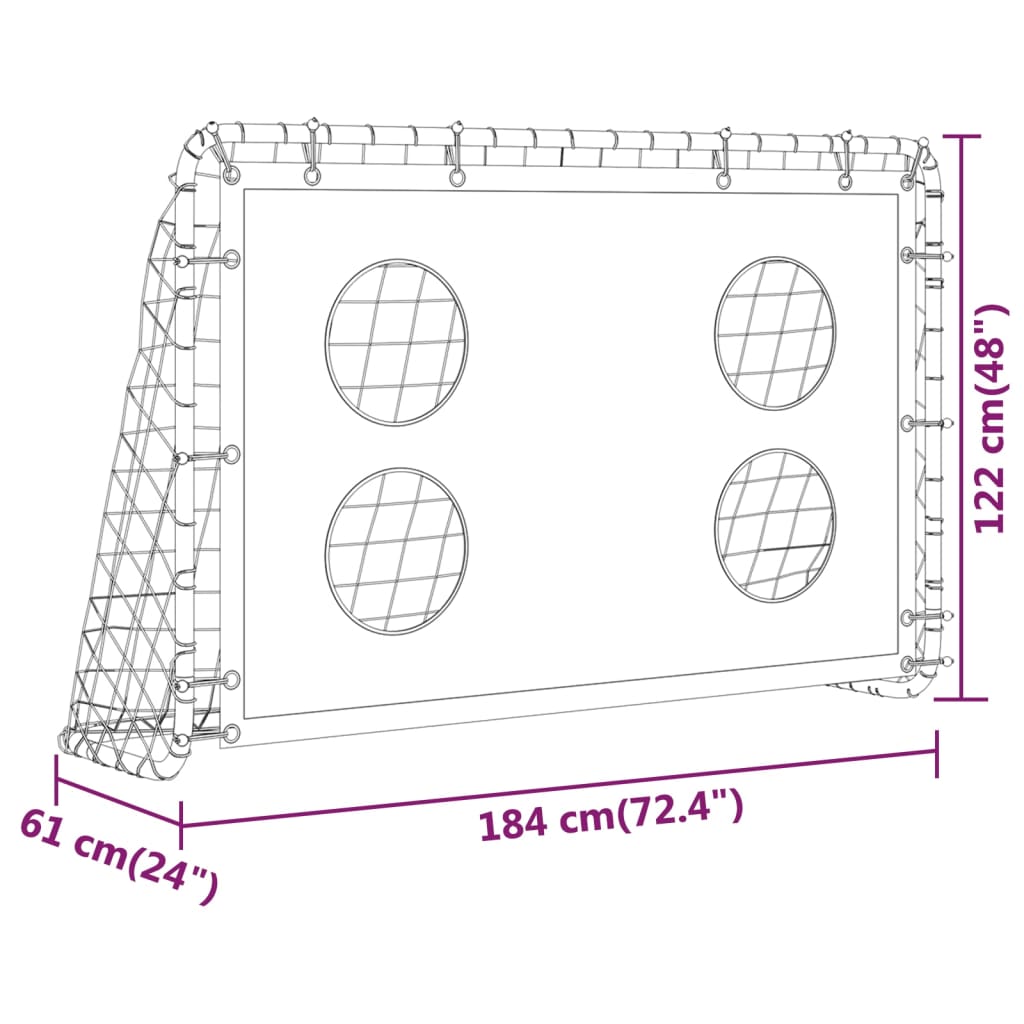 Fussballtor mit Torwand Stahl 184x61x122 cm