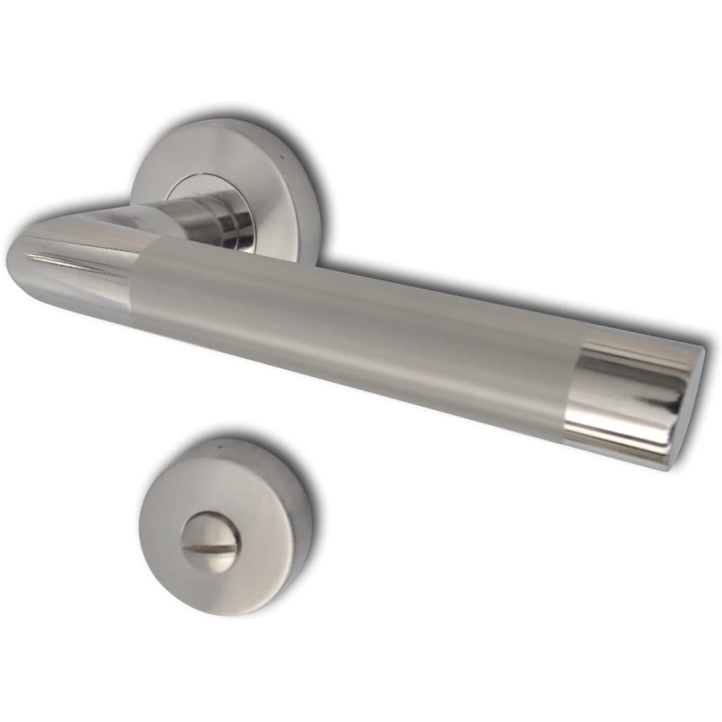 Door Lever Handle WC Polished Stainless Steel