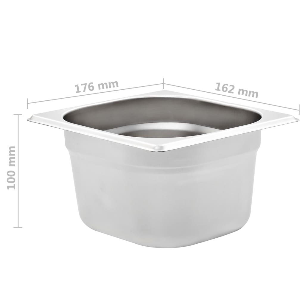 Gastronorm Containers 12 pcs GN 1/6 100 mm Stainless Steel