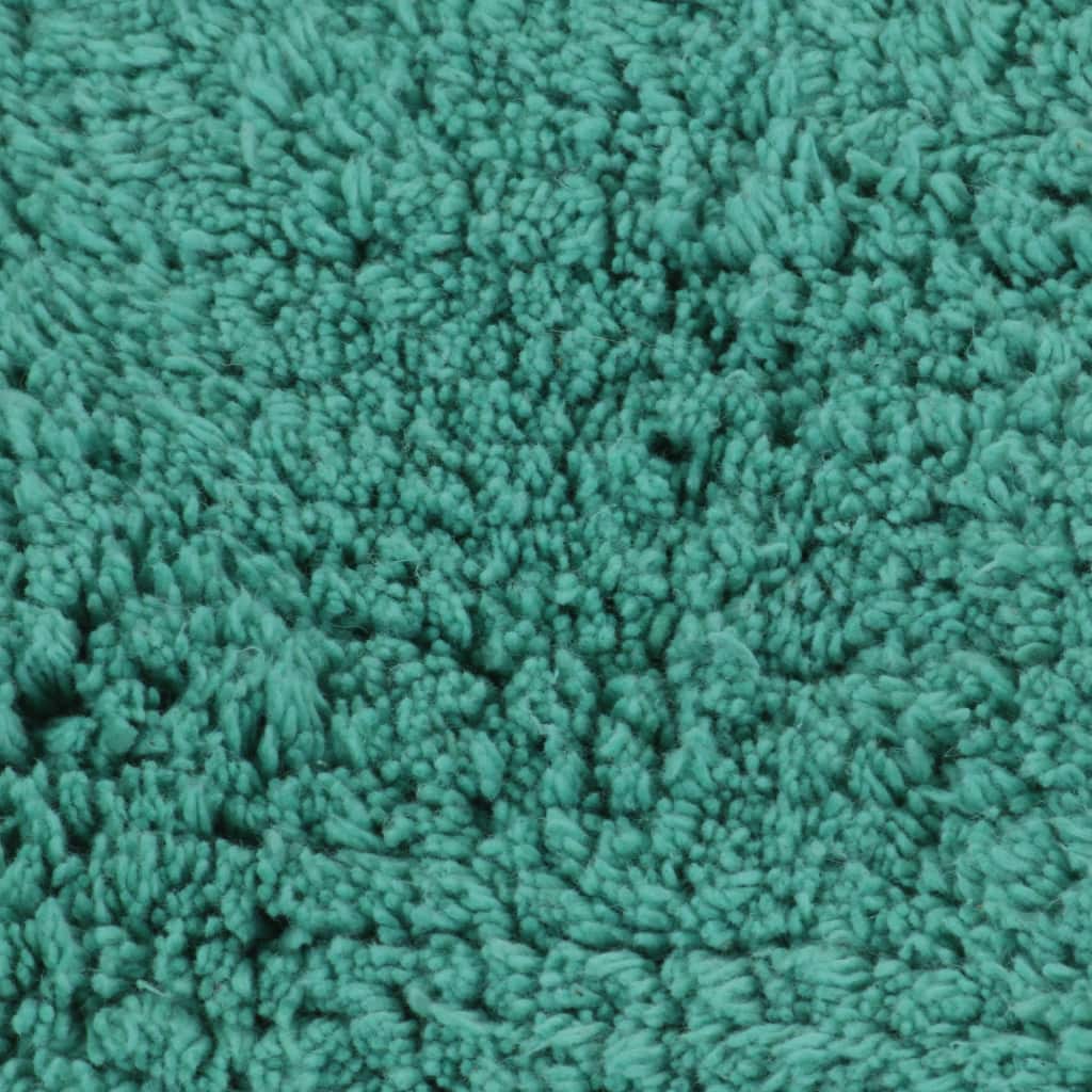 Bathroom Mat Set 3 Pieces Fabric Turquoise