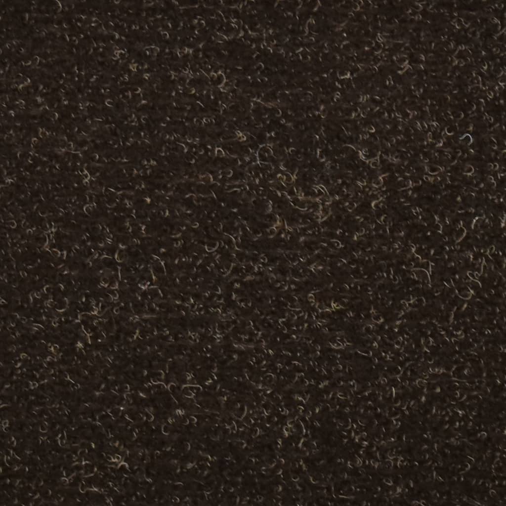 15-tlg. Selbstklebende Treppenmatten Dunkelbraun 56x17x3cm 