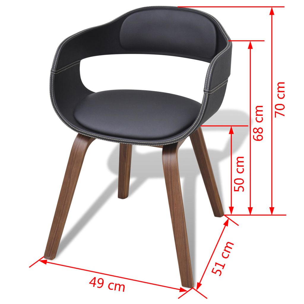 4 pcs Bentwood Dining Chair with Artificial Leather