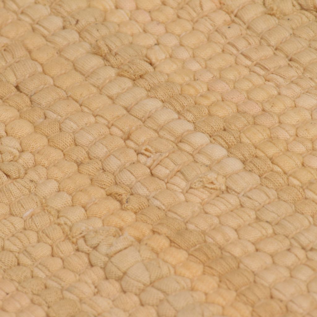 Handgewebter Chindi-Teppich Baumwolle 120x170 cm Beige