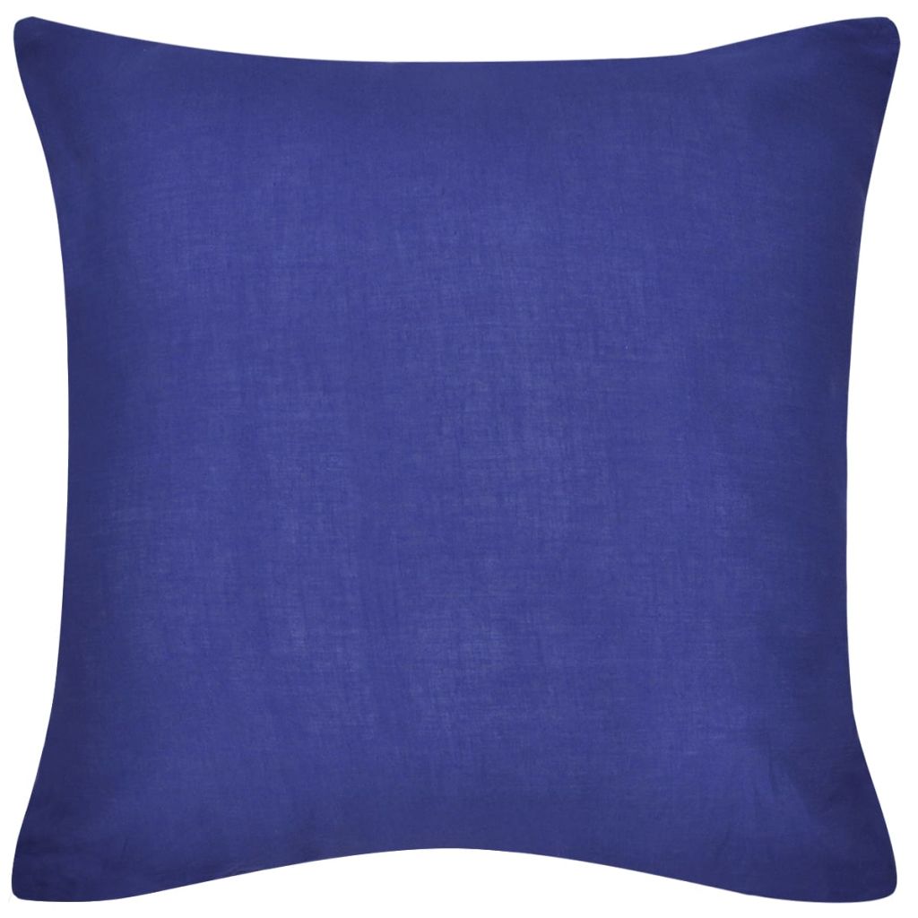 4 blaue Kissenbezüge Baumwolle 50 x 50 cm