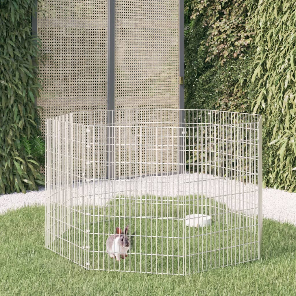 8-Panel Rabbit Cage 54x80 cm Galvanised Iron