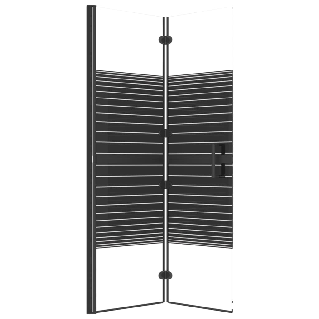 Folding Shower Enclosure ESG 80x140 cm Black