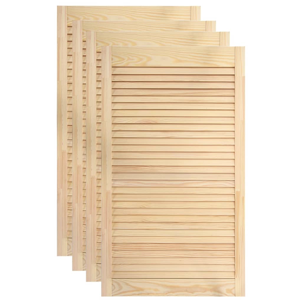 Louvred Doors 4 pcs Solid Pine Wood 99.3x49.4cm