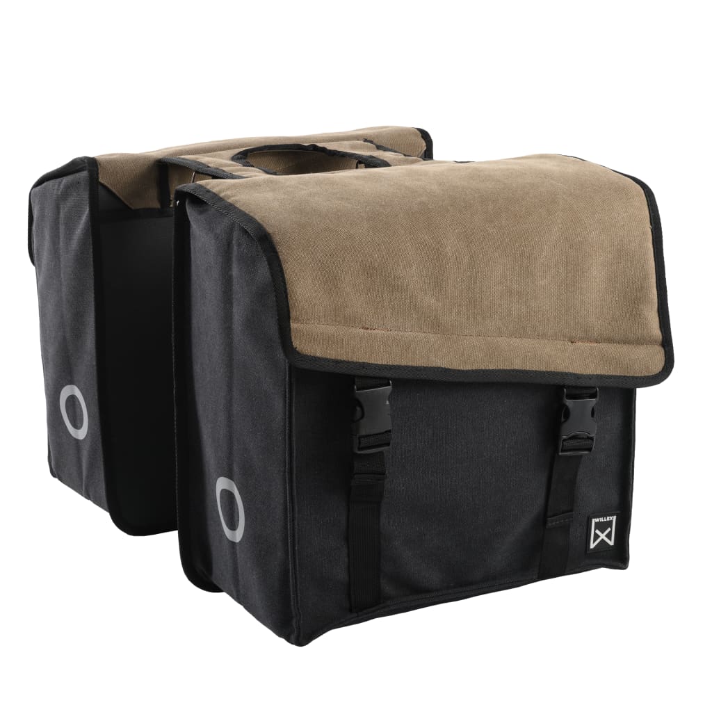 Willex Bicycle Double Pannier 101 Canvas 30L Brown and Black