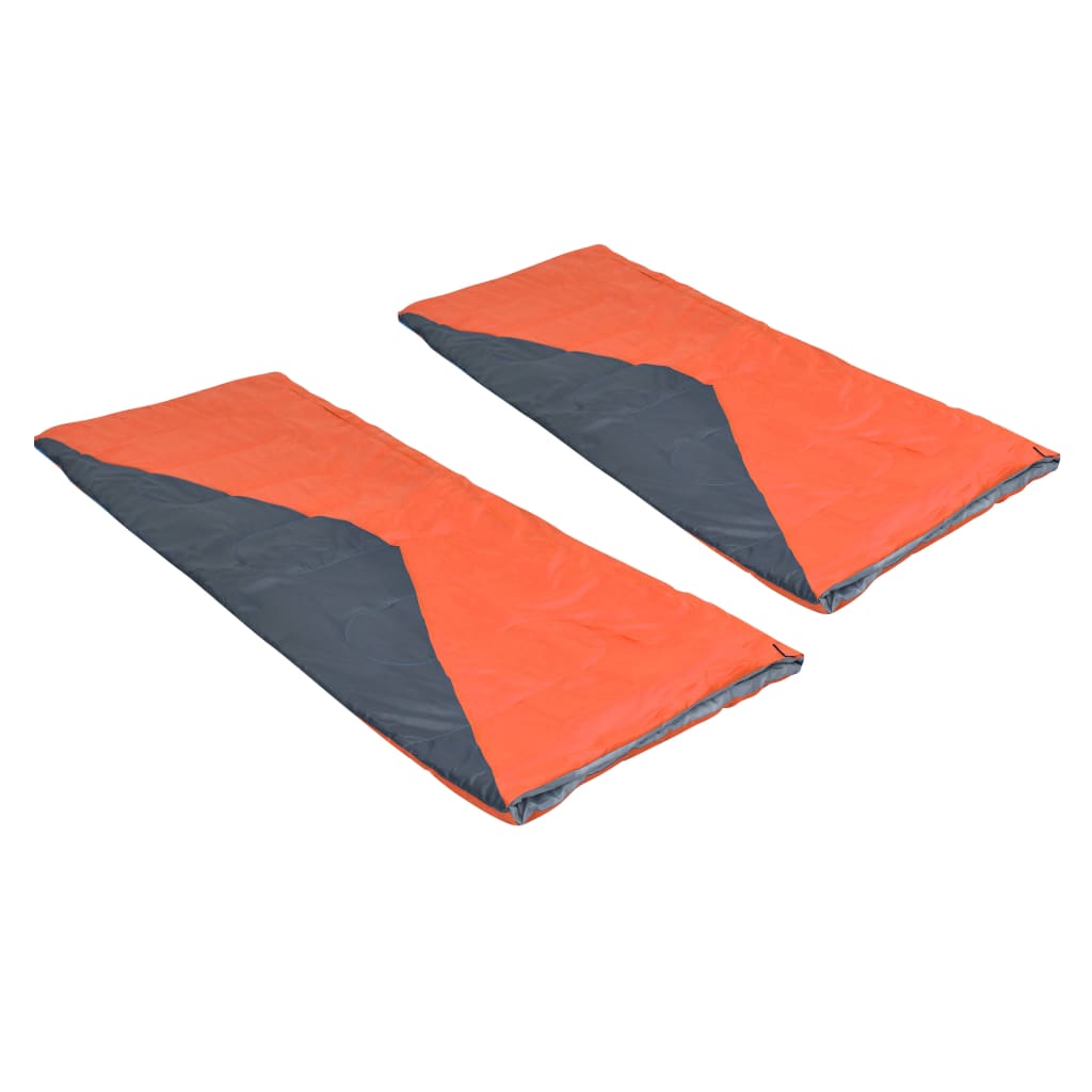Leichte Umschlag-Schlafsäcke 2 Stk. Orange 1100g 10°C