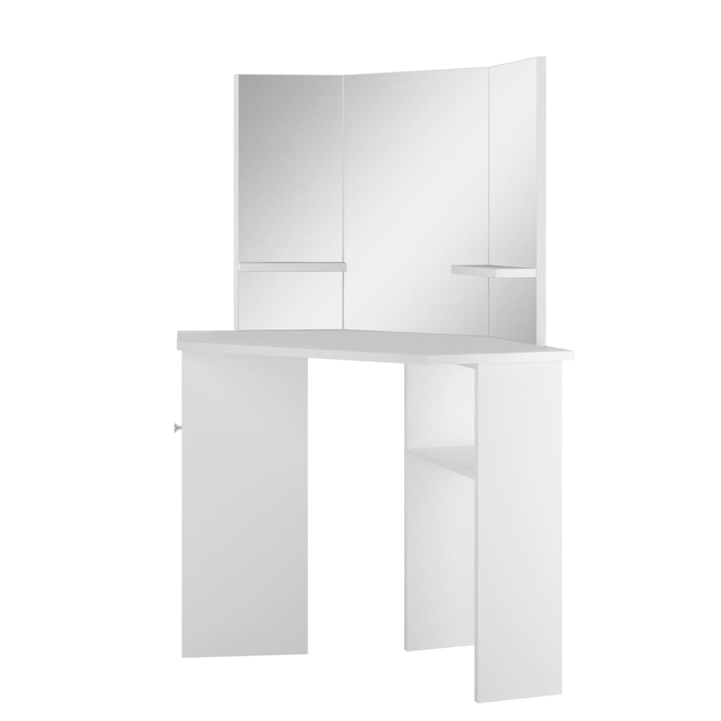Corner Dressing Table Cosmetic Table Make-up Table White