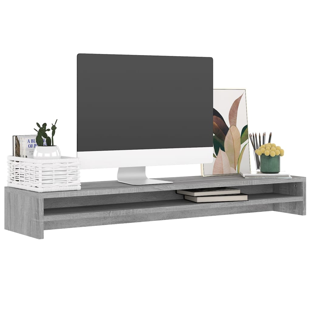 Monitor Stand Grey Sonoma 100x24x13 cm Engineered Wood