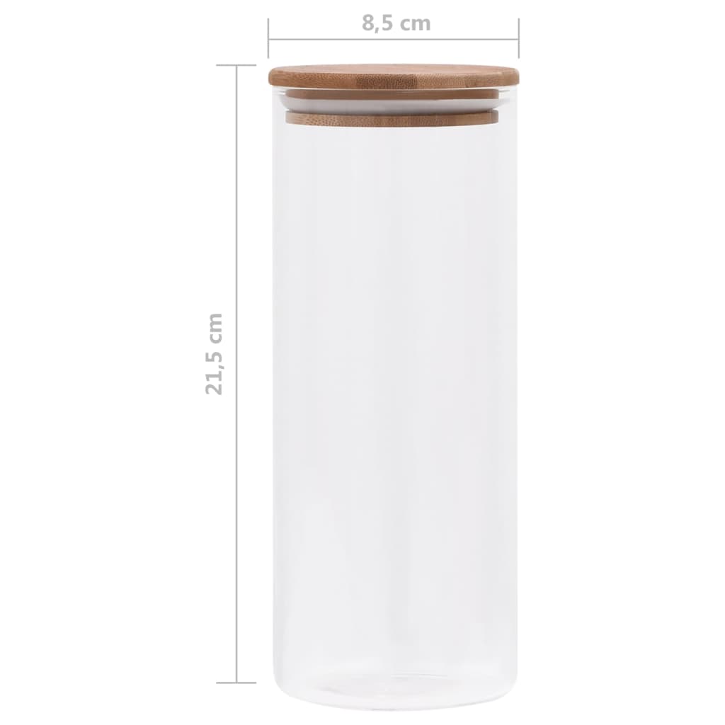 Storage Glass Jars with Bamboo Lid 6 pcs 1000 ml