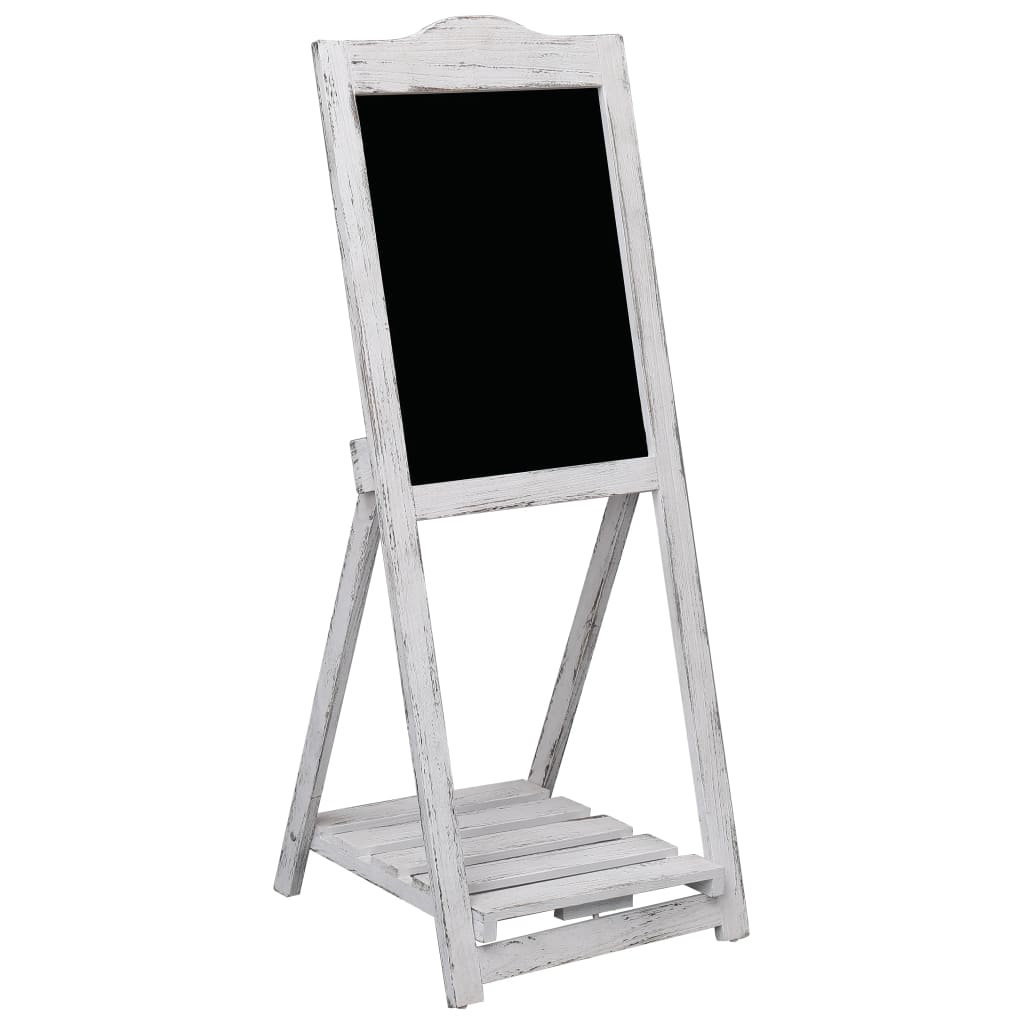 284251 Chalkboard Display Stand White 42x44x112 cm Wood