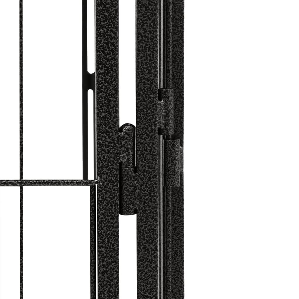 24-Panel Dog Playpen Black 100x50 cm Powder-coated Steel