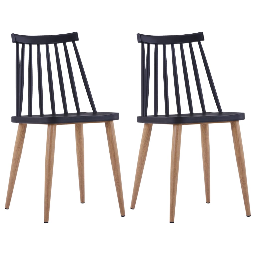 Dining Chairs 2 pcs Black Plastic