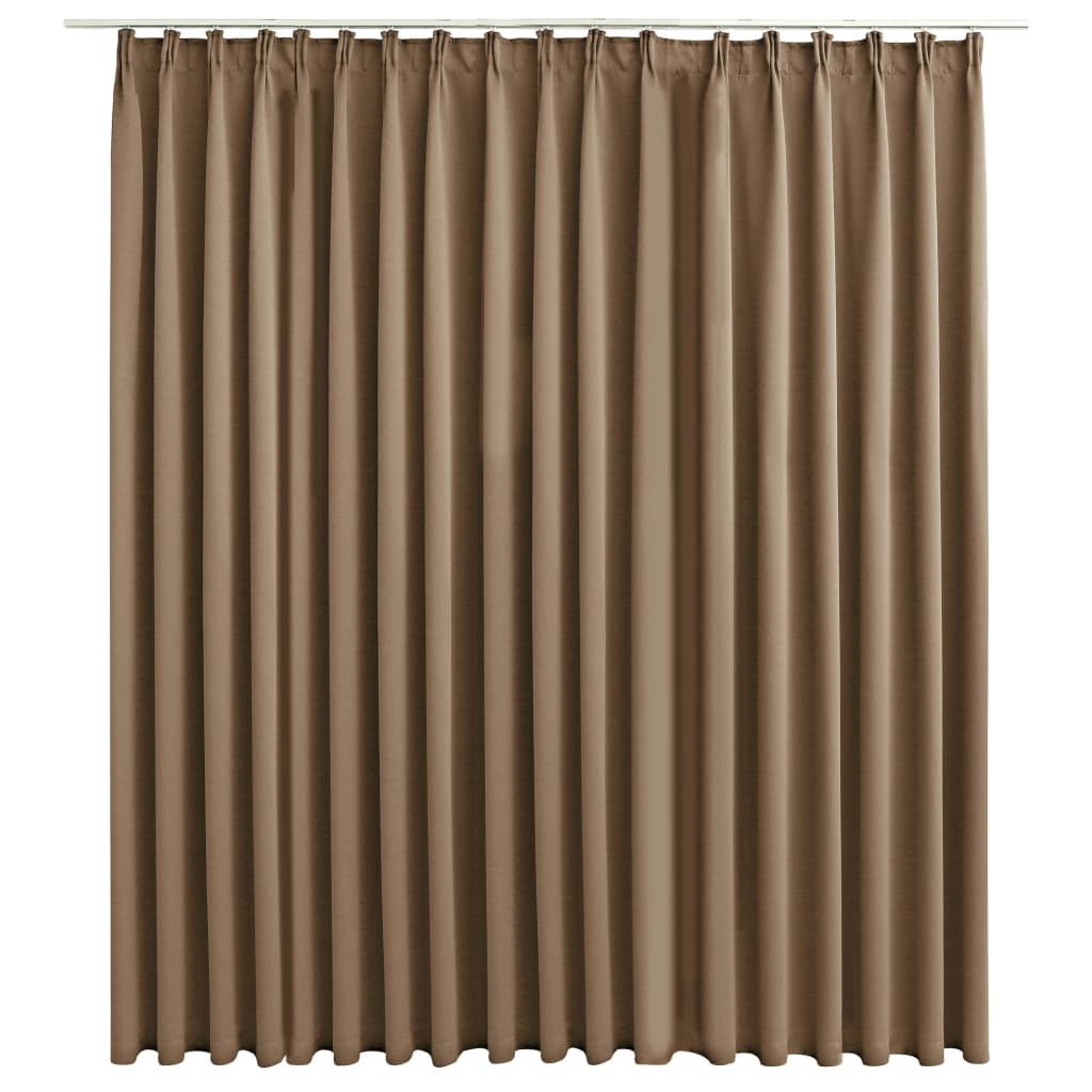 Blackout Curtain with Hooks Taupe 290x245 cm
