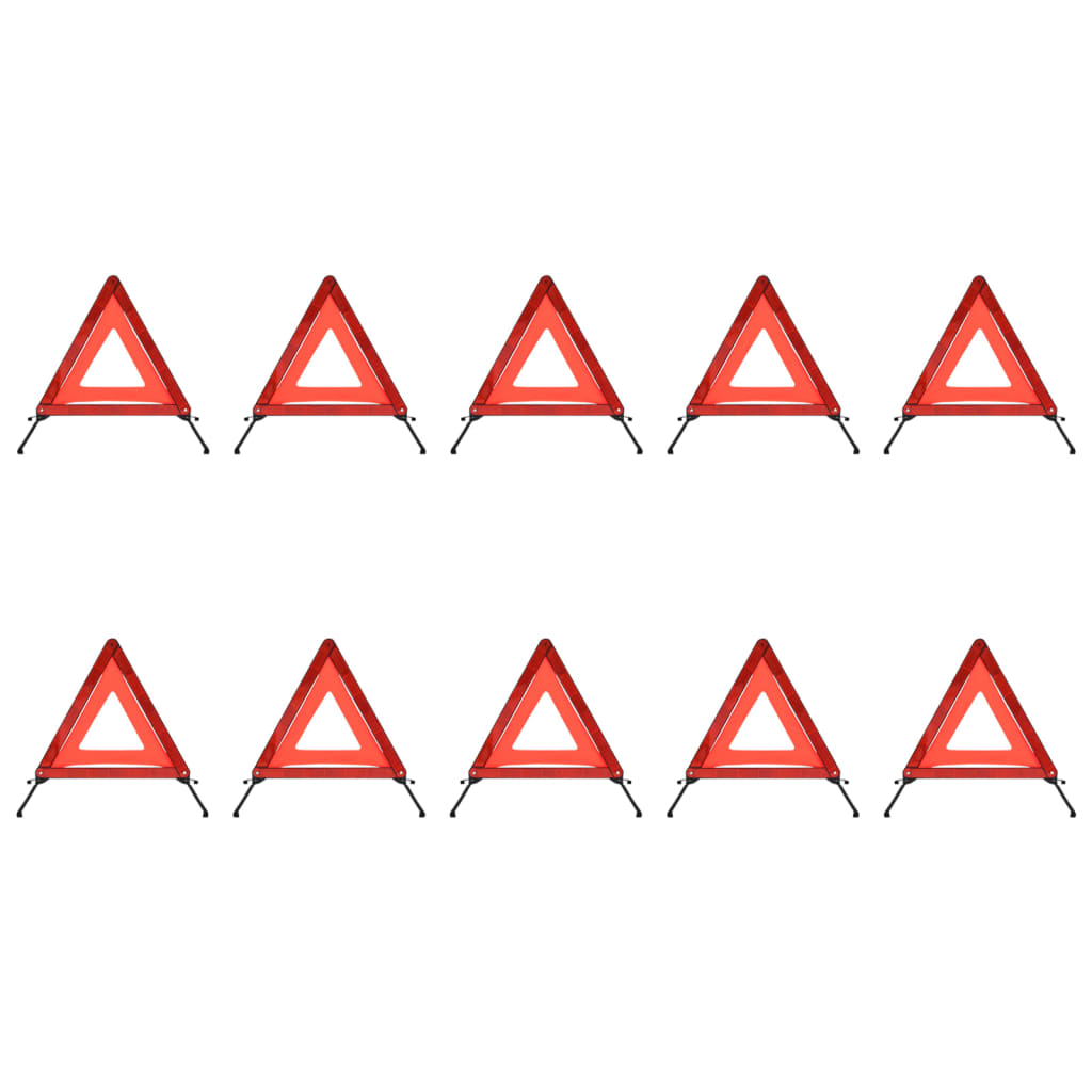 Traffic Warning Triangles 10 pcs Red 56.5x36.5x44.5cm
