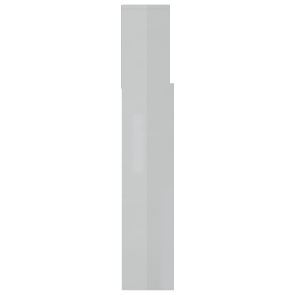 Armoire de tête de lit Blanc brillant 120x19x103,5 cm