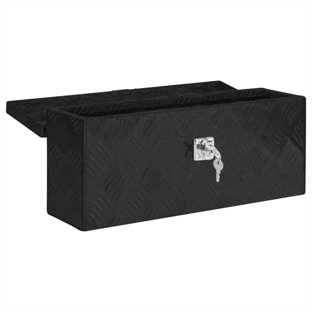 Aufbewahrungsbox Schwarz 50x15x20,5 cm Aluminium