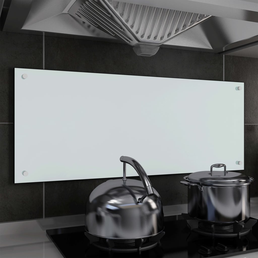  Küchenrückwand Weiss 100x40 cm Hartglas