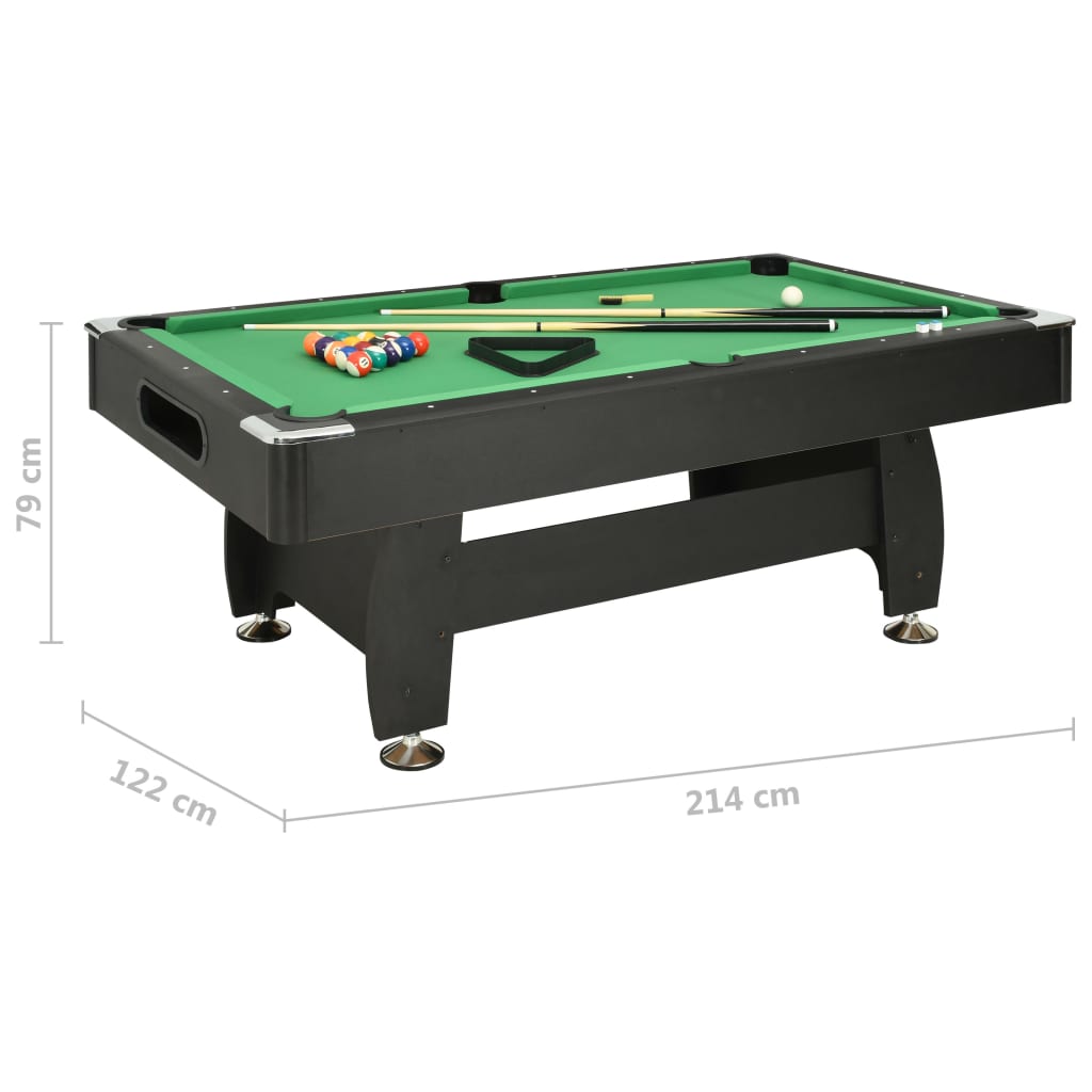 7 Feet Billiard Table 88 kg 214x122x79 cm Black