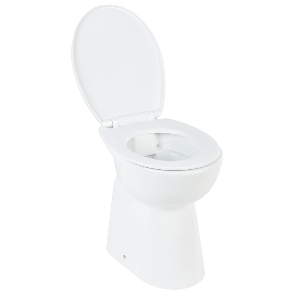 Hohe Spülrandlose Toilette Soft-Close 7 cm Höher Keramik Weiss 