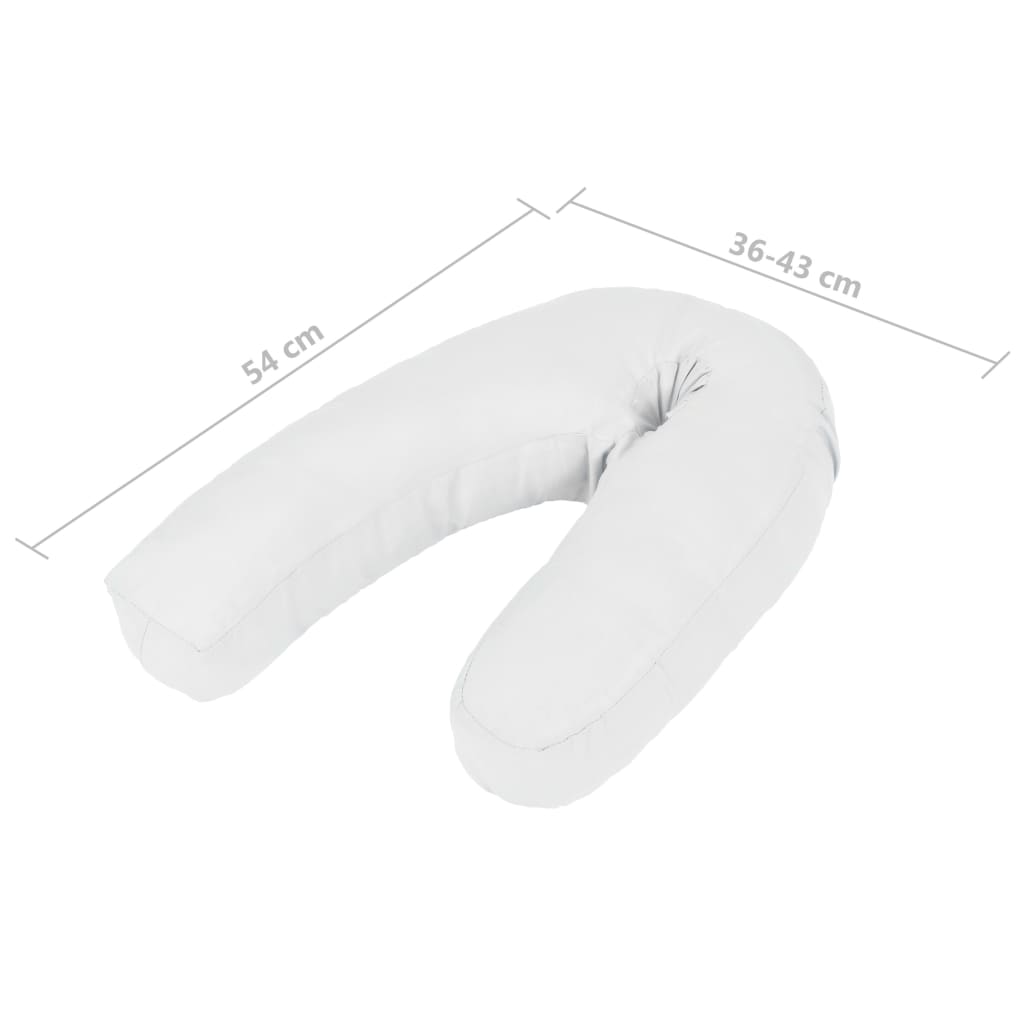 Coussin de grossesse en forme de J 54x(36-43) cm Blanc