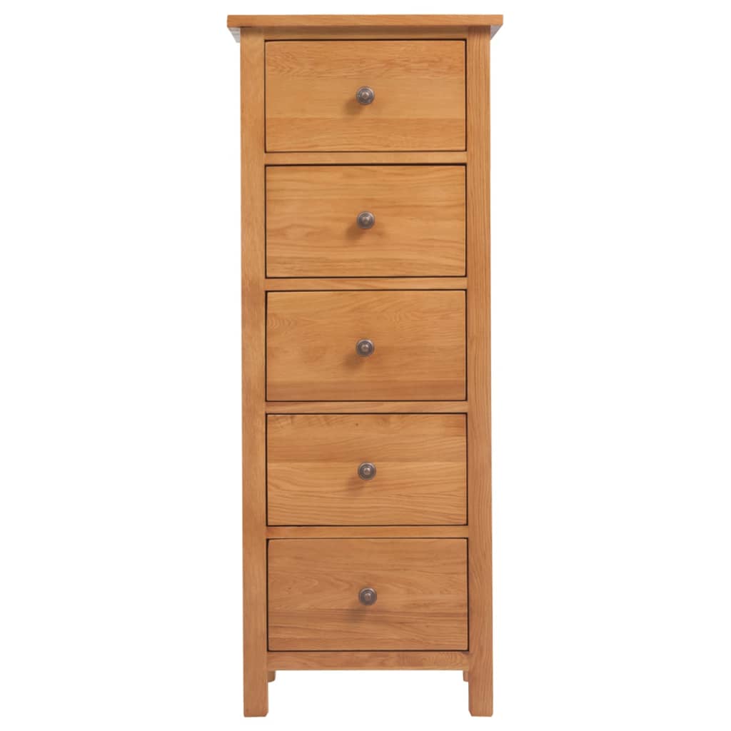 Tall Chest of Drawers 45x32x110 cm Solid Oak Wood
