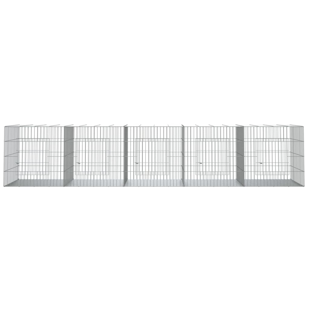 5-Panel Rabbit Cage 273x79x54 cm Galvanised Iron