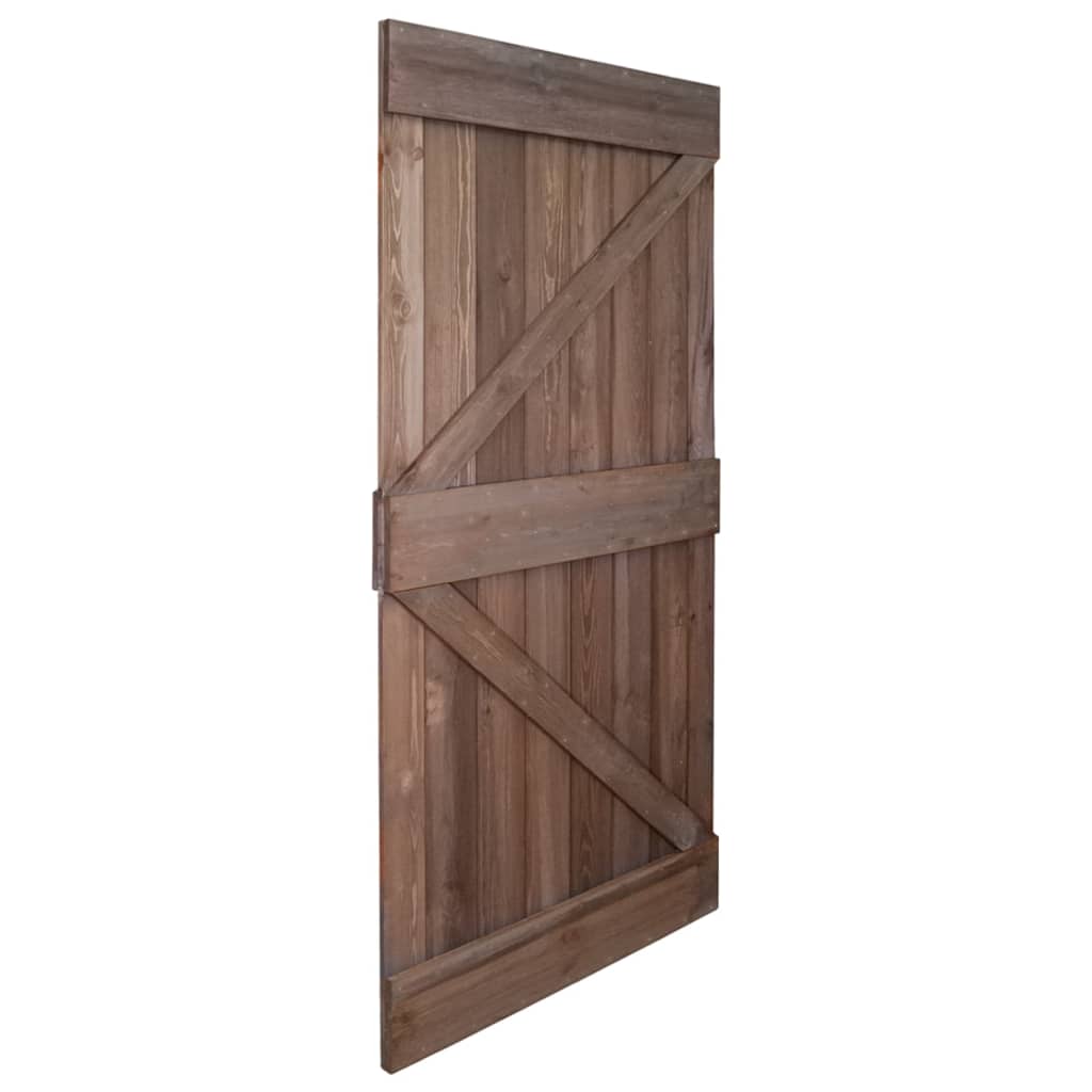 Door 100x210 cm Solid Pine Wood Dark Brown