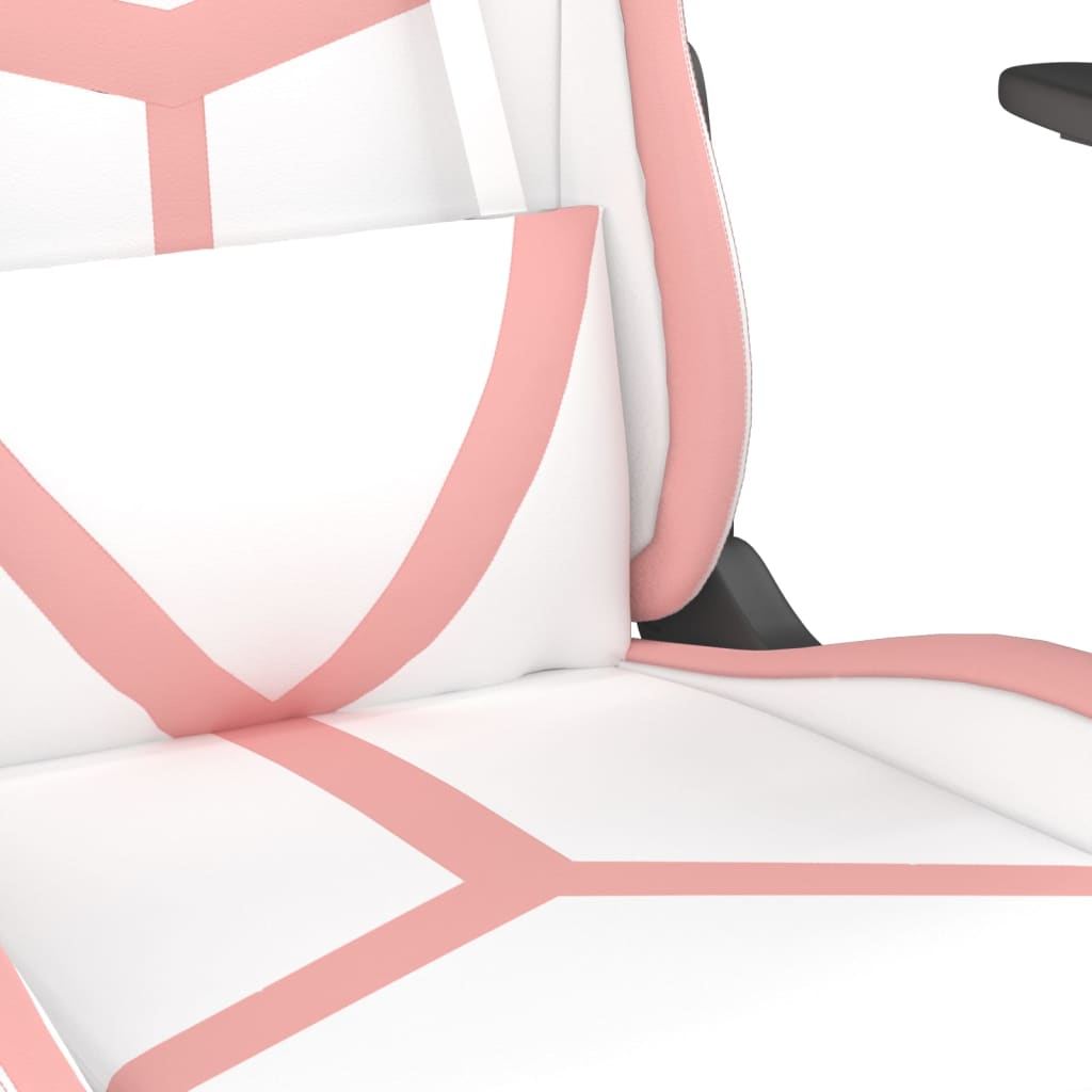 Chaise de jeu avec repose-pied Blanc et rose Similicuir