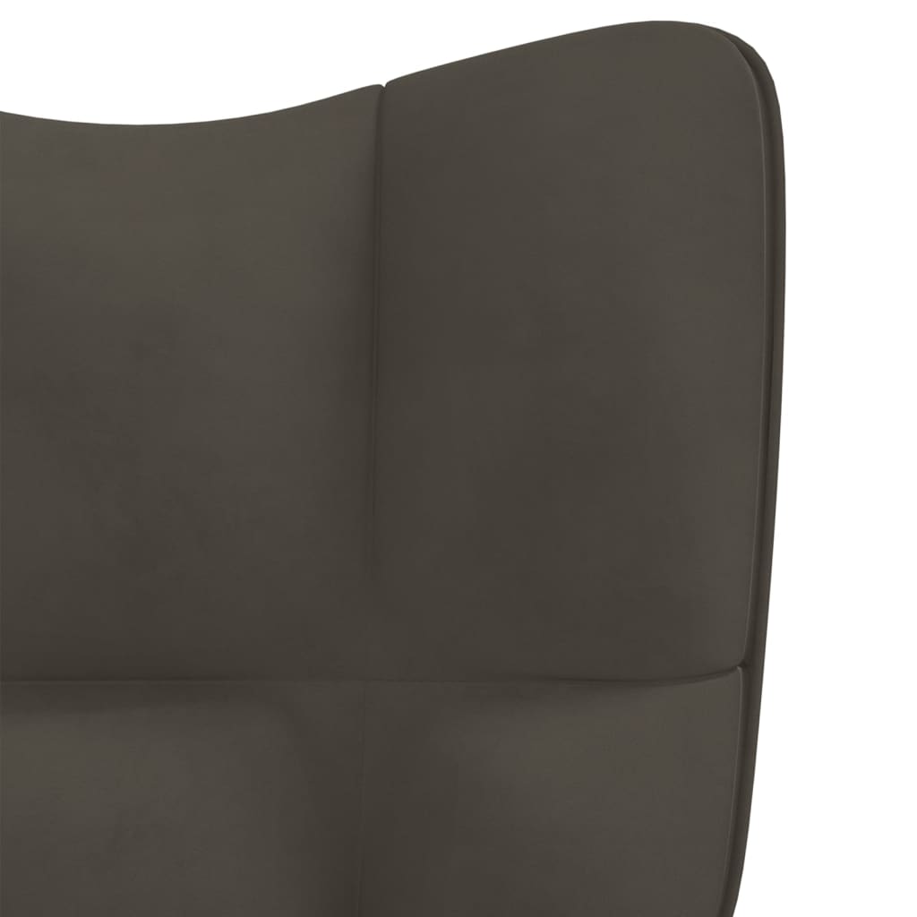 Rocking Chair Dark Grey Velvet