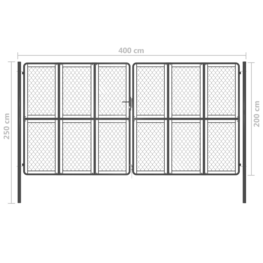 Gartentor Stahl 400 x 200 cm Anthrazit