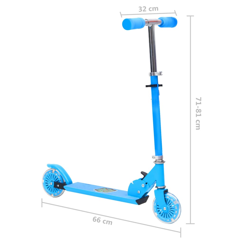 2-Rad-Kinderroller mit Verstellbarem Aluminium-Lenker Blau