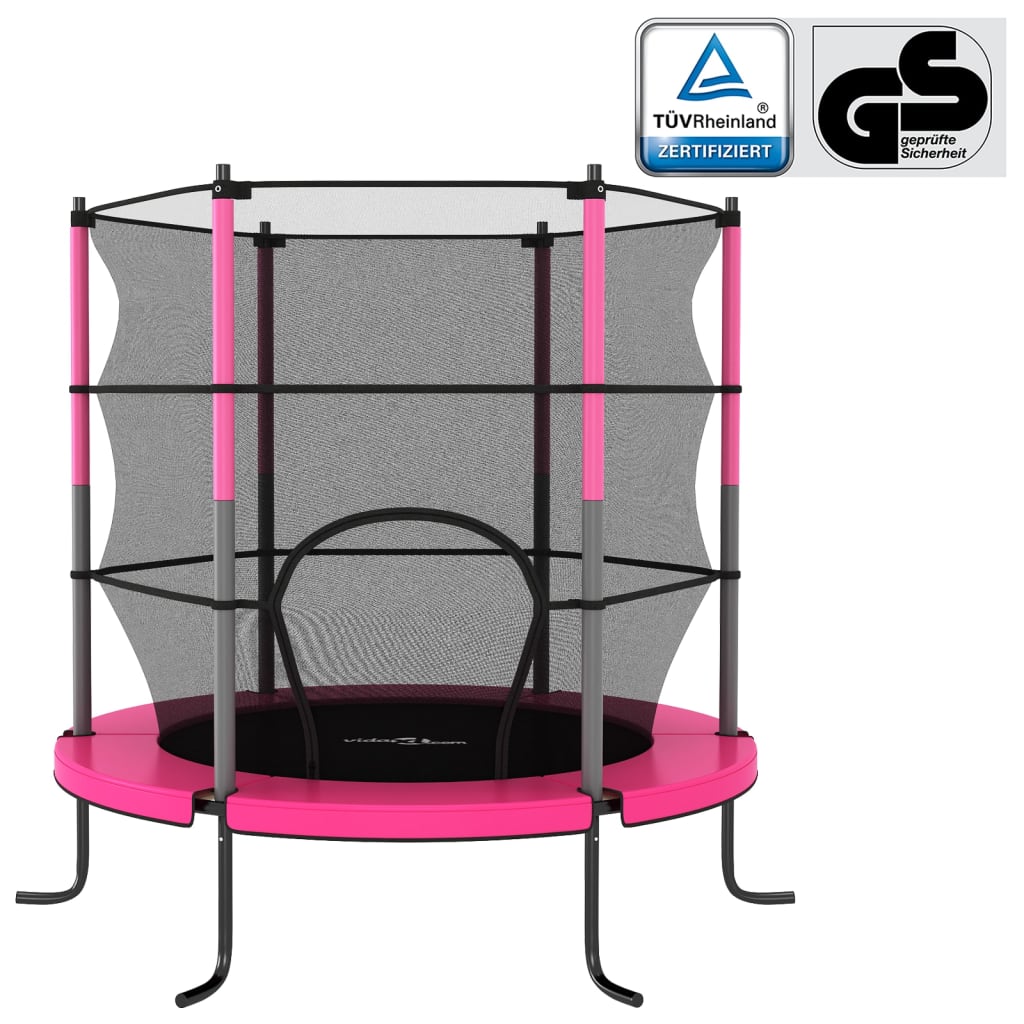 Trampolin mit Sicherheitsnetz Rund 140x160 cm Rosa