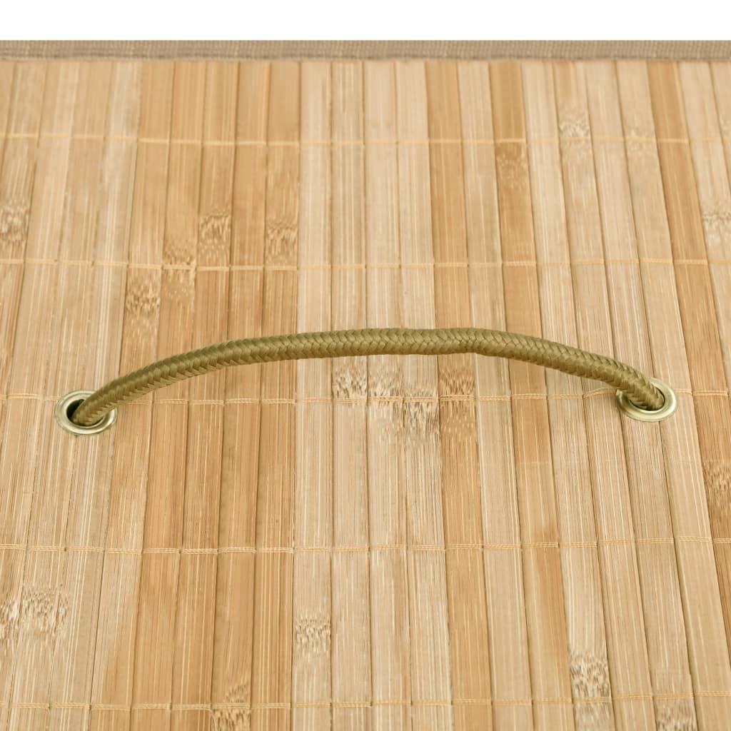 Panier à linge avec 2 sections bambou 72 L