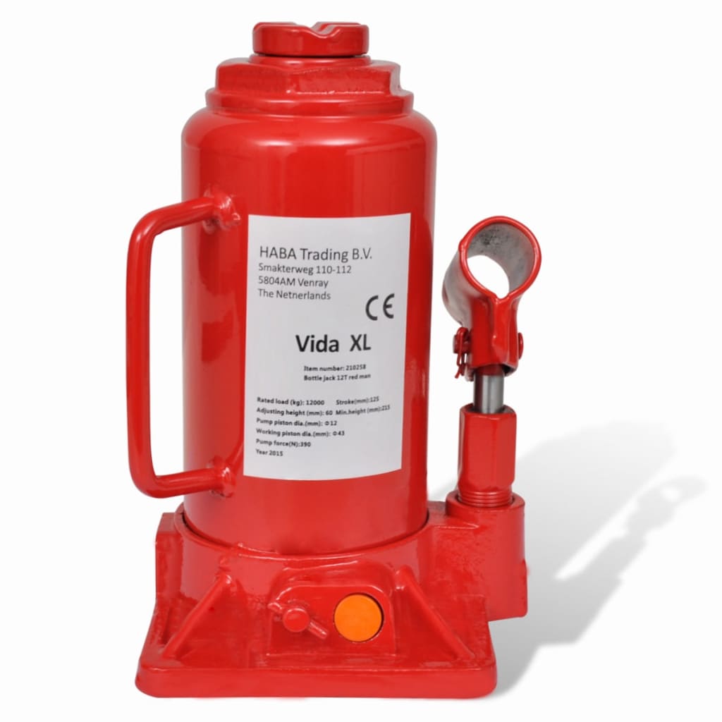 Hydraulic Bottle Jack 12 Ton Red Car Lift Automotive