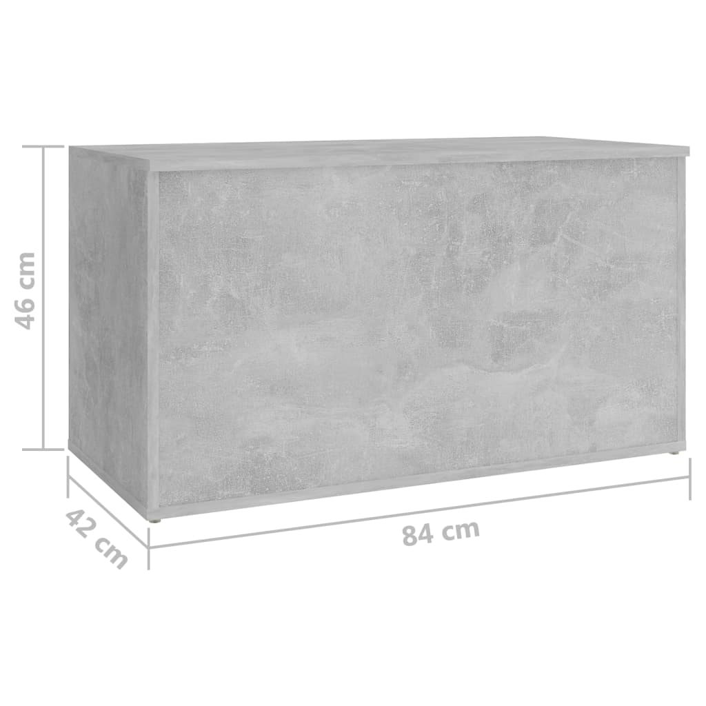 Storage Chest Concrete Grey 84x42x46 cm Engineered Wood